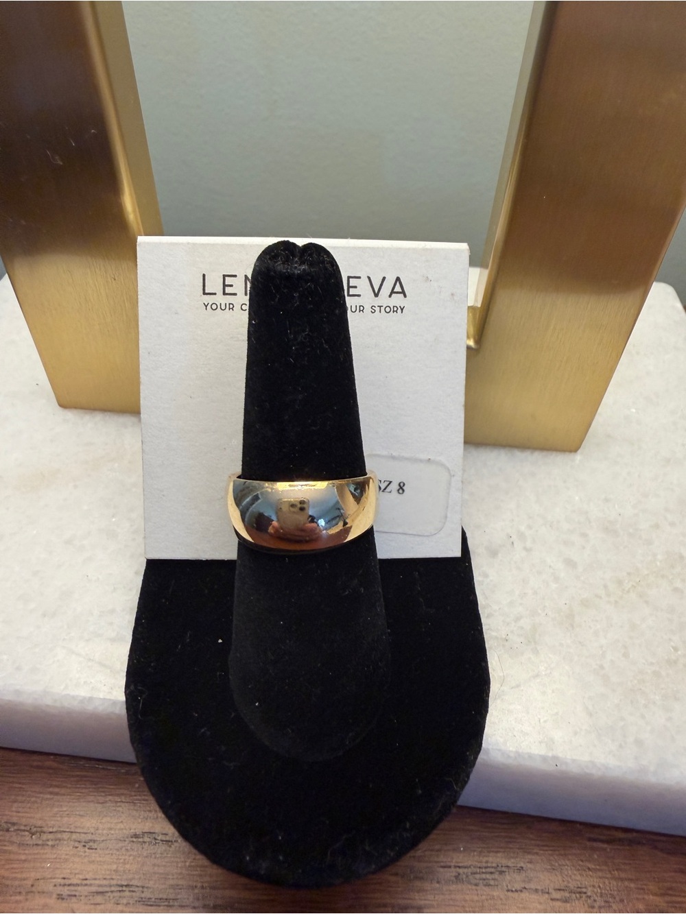 Lena Leeva Polished Gold Tone Dome Ring - Women Jewelry - Gold